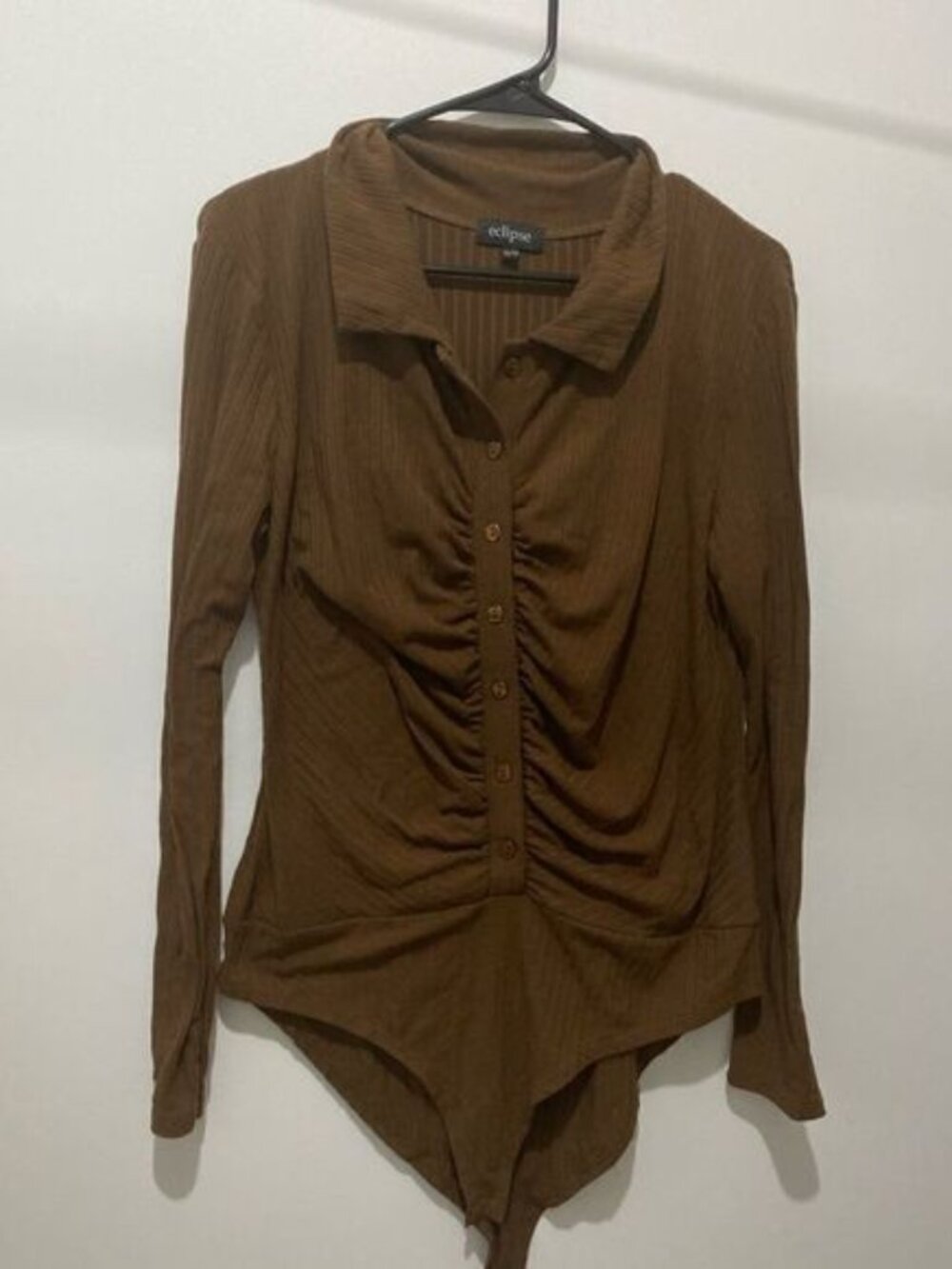 Eclipse brown rushed body suit